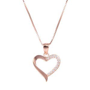 92.5 Solid Sterling Silver Cubic Zirconia Necklace